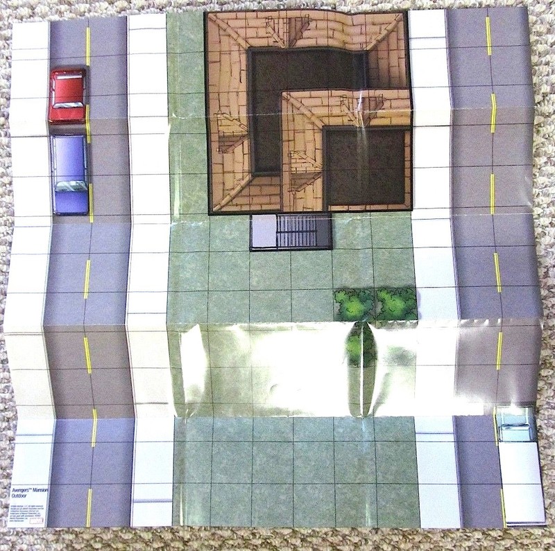 MARVEL HEROCLIX - XAVIER SCOOL & AVENGERS  MN OUTDOOR MAP 2003 WIZKIDS 20 X 19.5