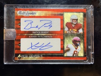2023 Leaf dual graphics 1/1 MDG-12 Brock Purdy  Xavier Hutchinson Auto  Sealed