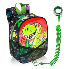 Backpack Leash for Toddlers, Dinosaur Kids Backpacks with anti Lost Wrist Link,