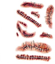 Zombie Scars Tattoos Temporary Body Face Stickers Halloween Makeup style 1