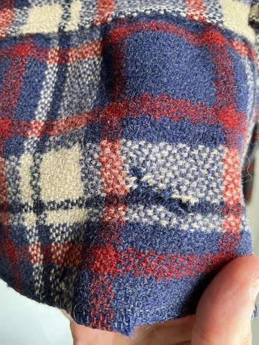 1940s Vintage WW2 Sportclad Plaid Cinch-Back Short Wool Jacket Antique Workwear - Picture 7 of 24
