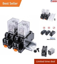 Reliable 10A 220V Electromagnetic Power Relay with DIN Rail Mounting - 2 Pack