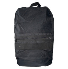 Unisex Black Backpack Solid Zip Closure Front Zip Pocket Adjustable Strap