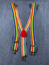 RAINBOW CLOWN SUSPENDERS HALLOWEEN COSTUME ACCESSORY GAY PRIDE