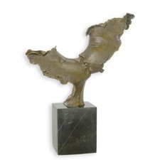 STATUA MODERNA SCULTURA BRONZO A DUE FACCE BACIO