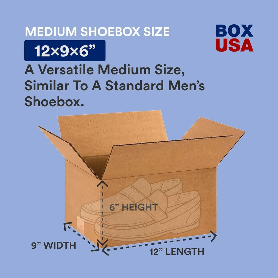 Small Shipping Boxes Kraft Corrugated 12x9x6 25-Pack for Packing Moving Storage - Image 4 of 4