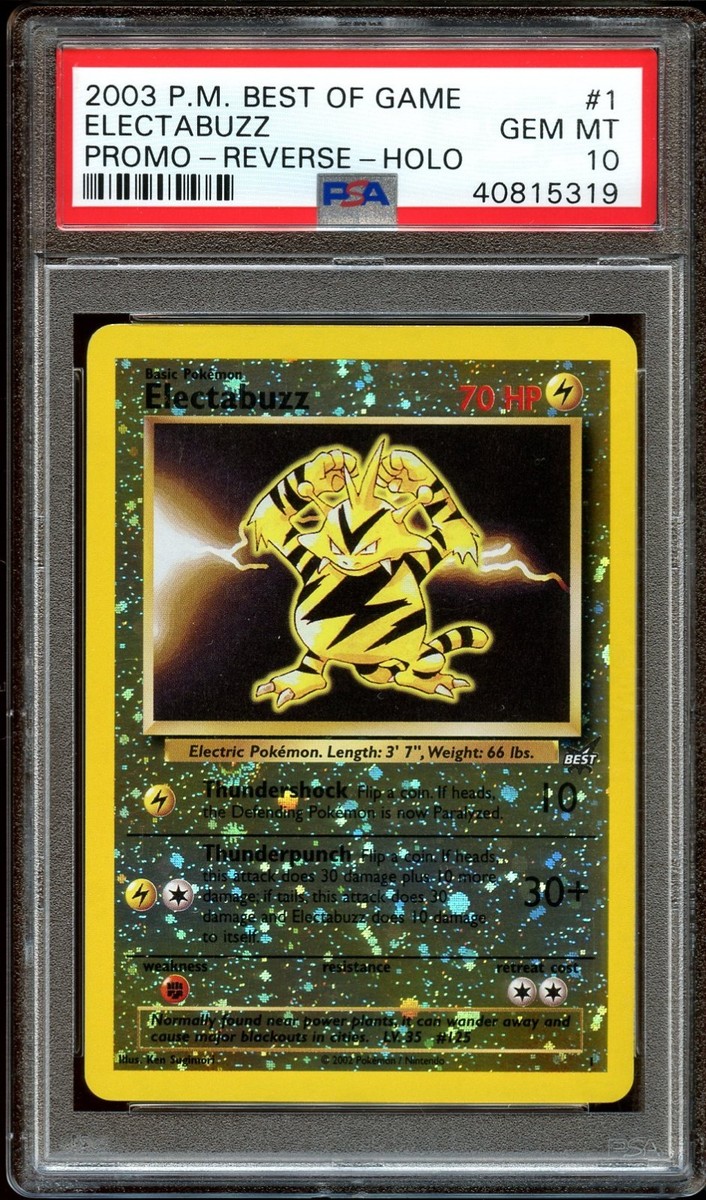 PSA 10 GEM MINT Electabuzz # 1 REVERSE HOLO Best of Game Pokemon