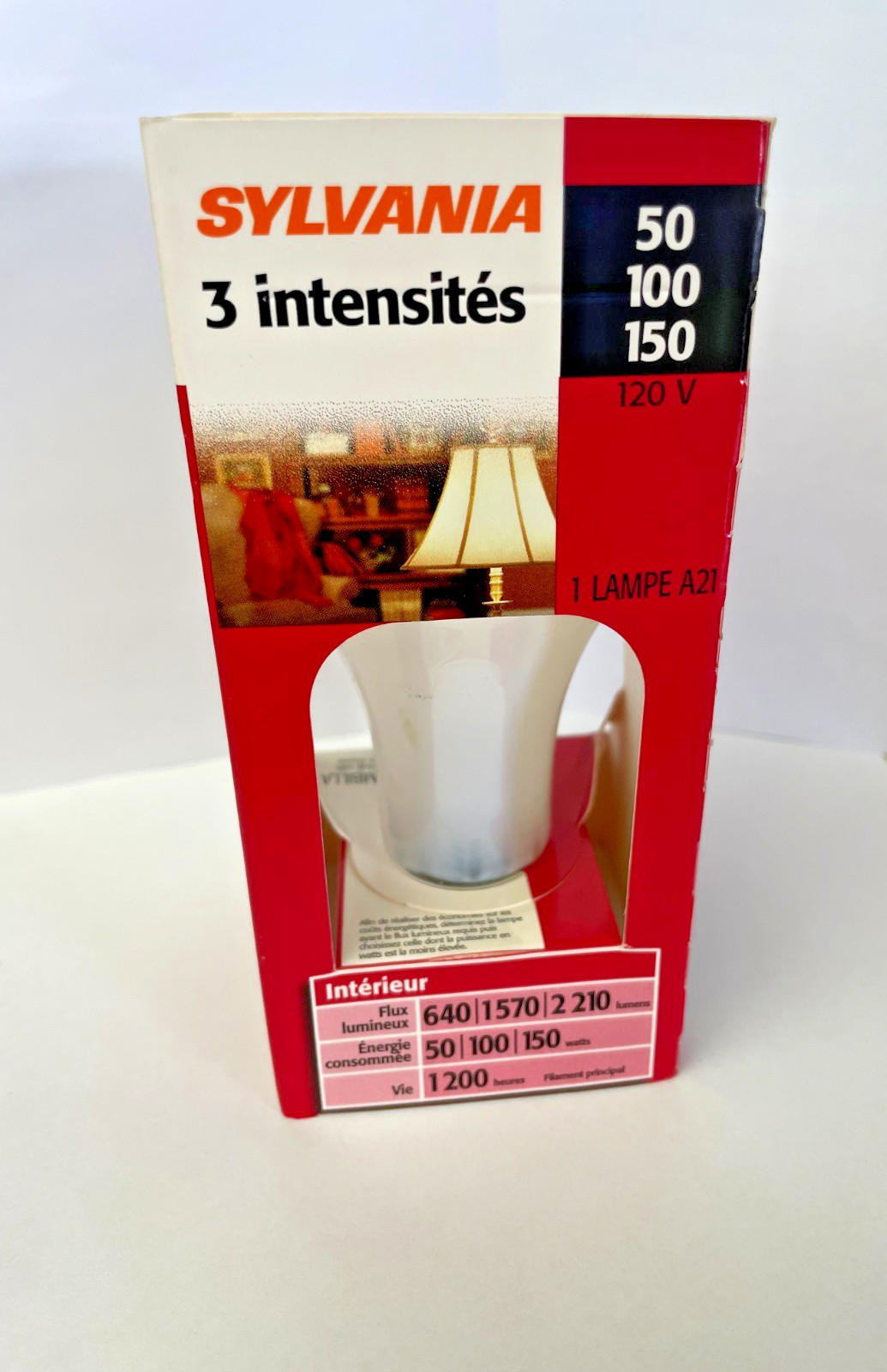 SYLVANIA SOFT WHITE 3-WAY LIGHT BULBS 50/150A21/WRP 120V.