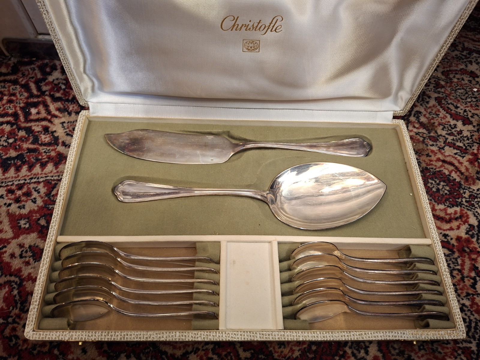 Christofle Espátulas Cucharas De Helado Cubiertos Servicio De Plata Plateada