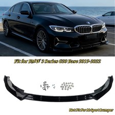 Front Bumper Lip Fit Bmw 3 Series G20 320i 330i 2019-2022 Gloss Black V Style