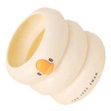 Light Yellow PP Pen Holder for Desk Storage Cartoon Style Office Organizer