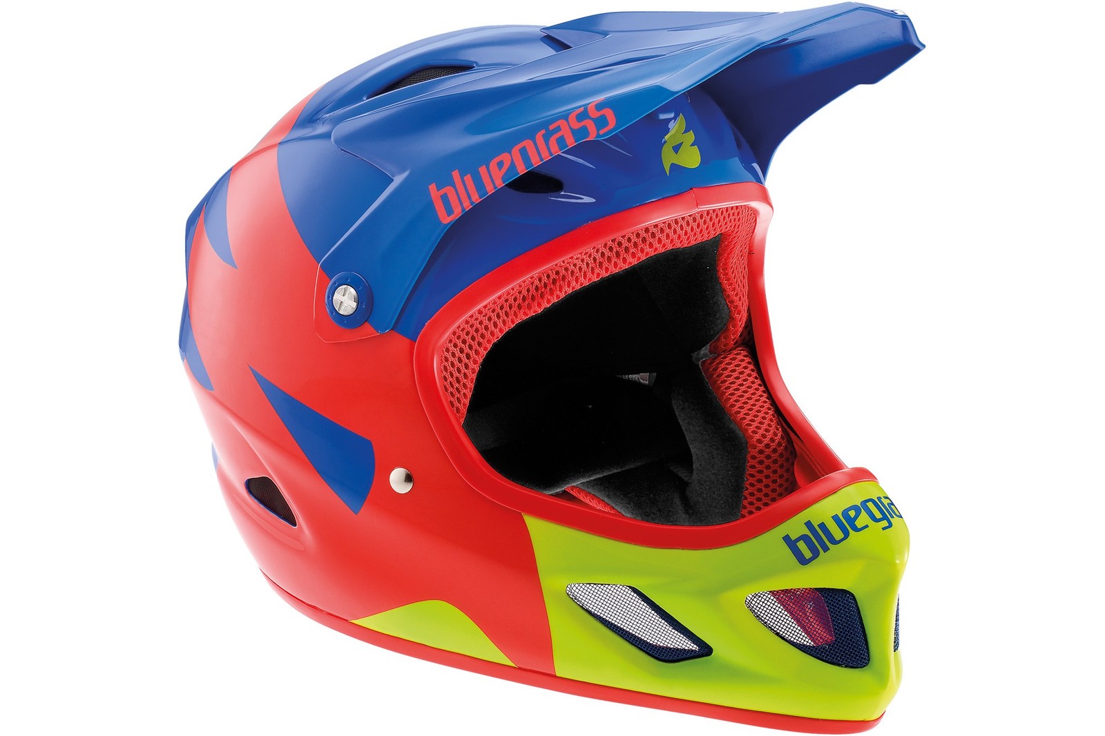 Casque intégral VTT descente Bluegrass Explicit XL 60-62 cm bleu rouge jaune