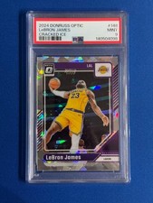 2024-25 Donruss Optic Cracked Ice /25 Lebron James PSA9