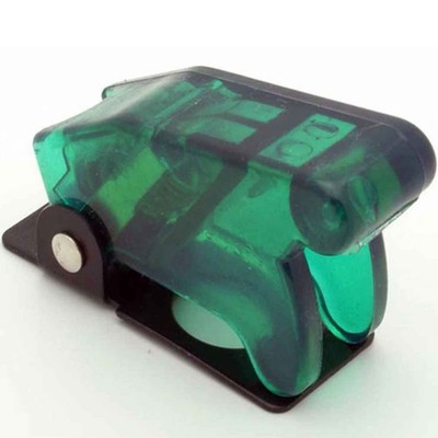 10 x Toggle Switch Safety Cover Guard Flip Up - Translucent Green Aircraft