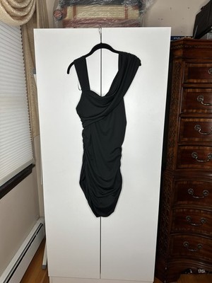 Rita Ora x Primark Womens Black Ruched Sleeveless Mini Dress Size Large NEW