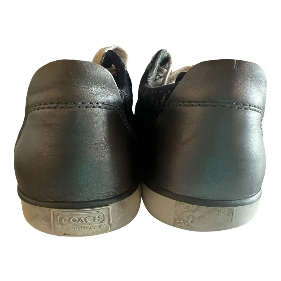 Zapatillas bajas Coach Barrett para mujer talla 9 B logotipo negro graffiti con cordones raras Foto 3 de 4