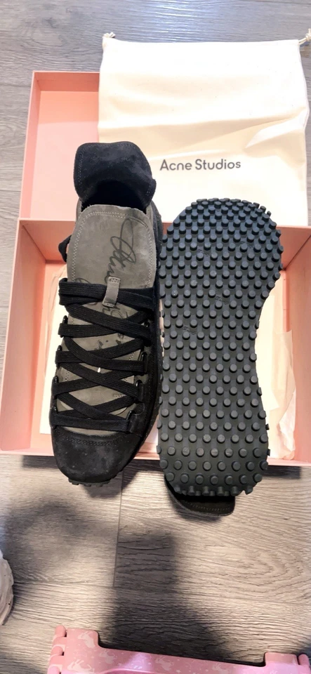 Acne studios black Suede / Leather sneakers - Image 3 of 4