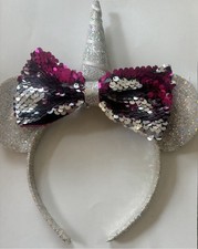 Unicorn Headband With Big Glitter Bow Sky