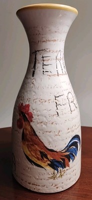Vintage Ceramiche Alfa Italy Italian Pottery Signed Vase 9 5/8'' Rooster