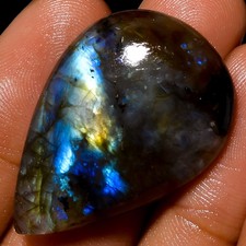 100 Natural Labradorite Pear Shape Cabochon Gemstone 44 Ct. 34X23X7 mm A-11662