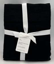 Pottery Barn Belgian Flax Linen FULL Sheet Set Black