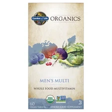 Garden of Life Organics Men's Multi 60 Tablets Mens Whole Food Multivitamin