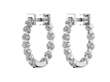 1 Carats Diamond Inside Out Hoop Earrings 14k White or Yellow Gold (F-G, SI2-I1)