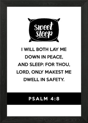 Psalm 4 8 Framed Wall Art Poster Canvas Print Picture