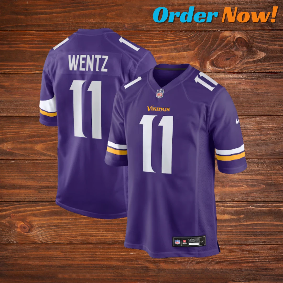 Carson Wentz #11 Vikings Purple 2025 Stitched Jersey " All sizes "