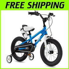 Freestyle Kids Bike with Training Wheels & Safety Brakes - 16-Inch Blue Design