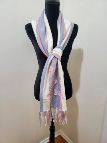 Juicy Couture Women's House of Juicy Pastel Striped Fringed Scarf