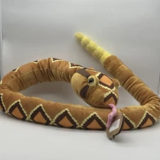 Realistic 54" The Petting Zoo Plush SNAKE w/ RATTLE  Rattlesnake Plush With Tag