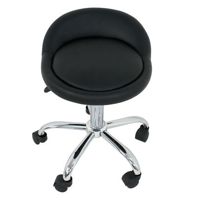 Hydraulic Rolling Swivel Stool Spa Salon Chair with Back Rest Adjustable Height 