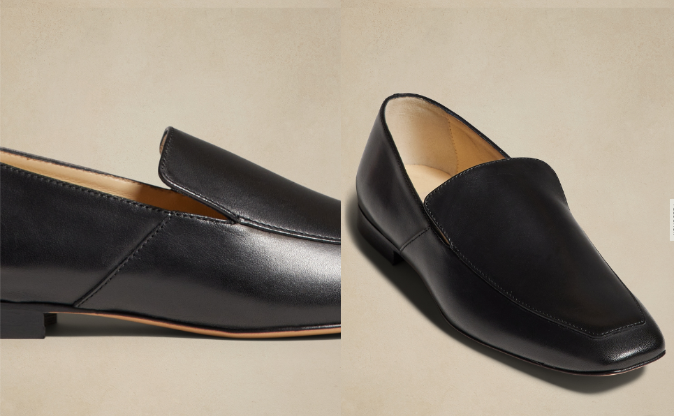 Banana Republic Luz Leather Loafer Size 9.5 Black Italian  display picture 1