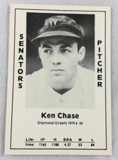 MLB 1979 Diamond Greats Baseball Card #059-Ken Chase, Senators