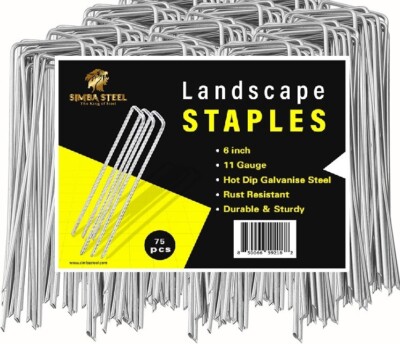 Landscape Staples 4/6/8/10/12 Inches 11 Gauge Galvanize Garden Stakes Fabric SOD