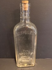 Vintage Creomulsion for Coughs due to Colds Embossed Glass Bottle Pharmacy
