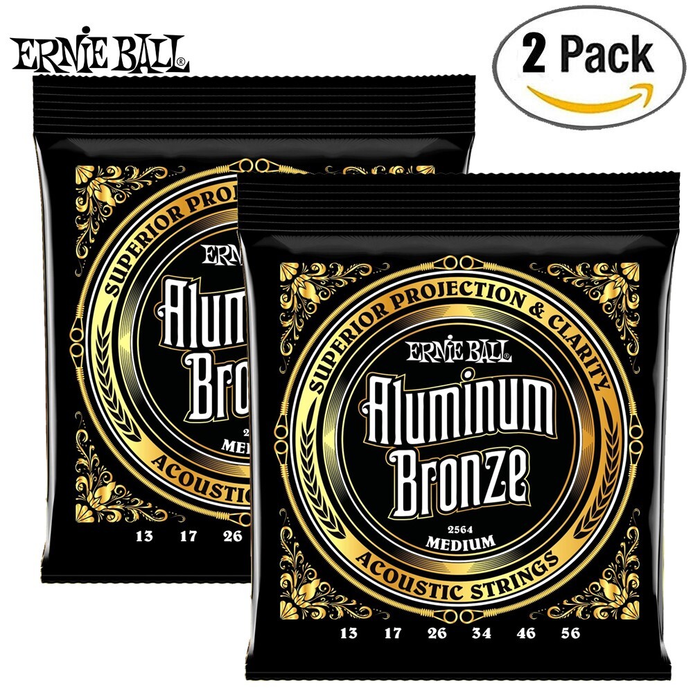 2PACK Ernie Ball 2564 Aluminum Bronze Acoustic Guitar Strings Medium