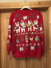 Vtg 90s Holiday Time Ugly Christmas Sweatshirt Bears Pullover Medium
