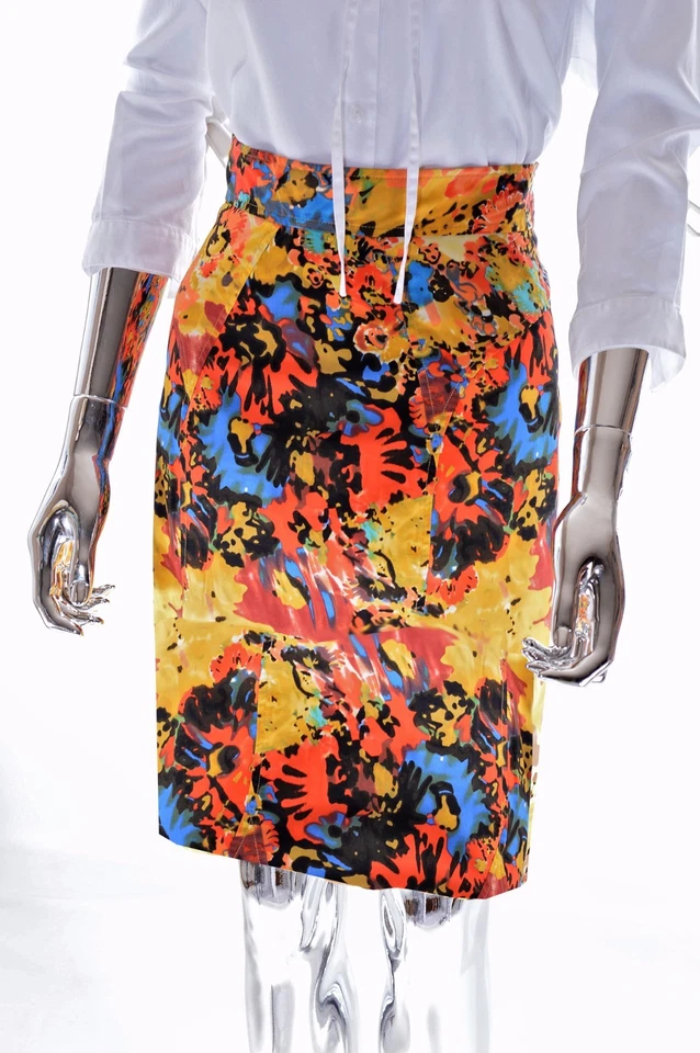 Tracy Reese Womens Abstract Floral Print High Waist Lined Zip Skirt - Size 2 - Image 2 of 4