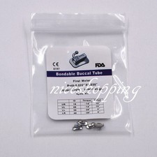 4 Pcs 1 Pack Dental Orthodontic 1st Molar Bracket Buccal Tube Bondable Roth 022