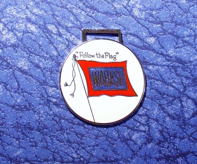 Wabash Follow the Flag Railroad Train Logo Watch Fob