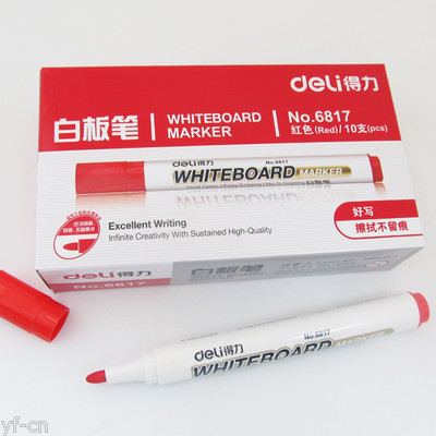 10pcs Deli Whiteboard Marker Pen White Board Marker Pen 2mm Thin Tip No.6817