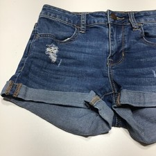 Bullhead Denim Co. Shorts Womens Size 25 Super Stretch Shortie Cuffed Destroyed