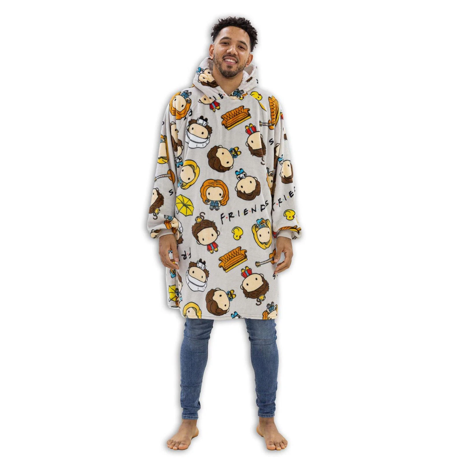 Friends Group Oversized Hoodie Flannel Wearable Blanket