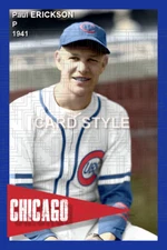 Paul Erickson - 1941 Chicago Cubs - choose a style - colorized print