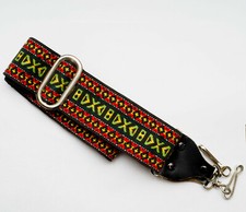 Vintage Geometric Tapestry Camera strap 36" Jacquard, Red,Bblack ,Green, Yellow