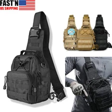 Tactical Sling Bag Molle Shoulder Chest Backpack Concealed Carry Pistol Gun Bag