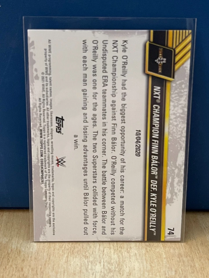 2021 Topps WWE NXT NXT Champion Finn Balor Def. Kyle O'Reilly #74 - Image 2 of 2