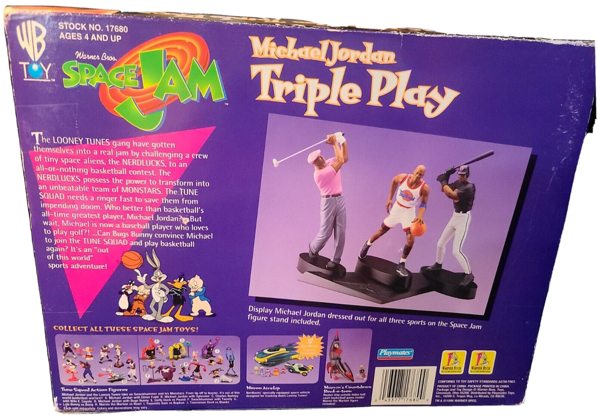 Vtg Michael Jordan Triple Play Space Jam Figures Warner Bros 1996